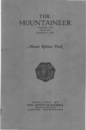 The Mountaineer 1927 cover